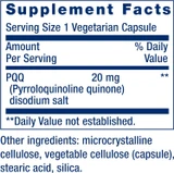 Life Extension PQQ, pyrroloquinoline Quinone, 20 mg, Promotes The Growth of New Mitochondria, Gluten-Free, Non-GMO, Vegetarian, 1 Daily, 30 Capsules