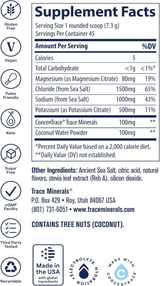 Trace Minerals ZeroLyte Electrolyte Mix, Salty Watermelon, 45 Servings