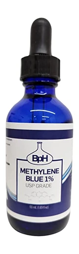 BPH Methylene Blue 1% - 50 mL (1.69 fl oz) in Blue Glass Dropper Bottle