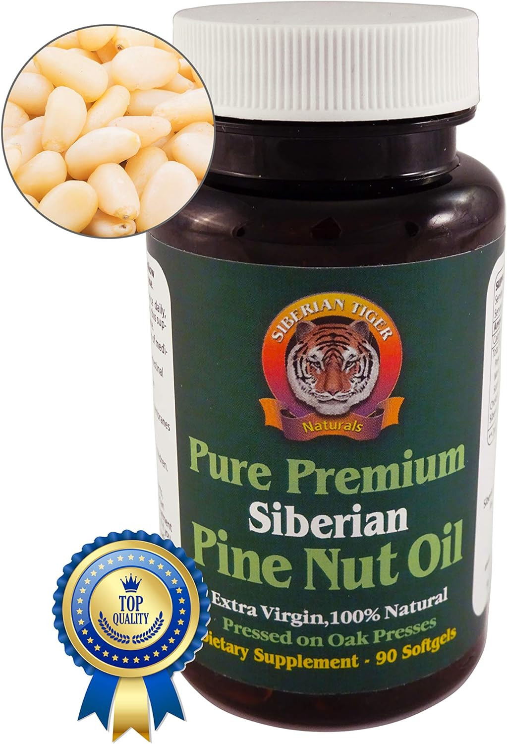 100 Pure Siberian Pine Nut Oil Capsules 90, Premium Quality, Cold