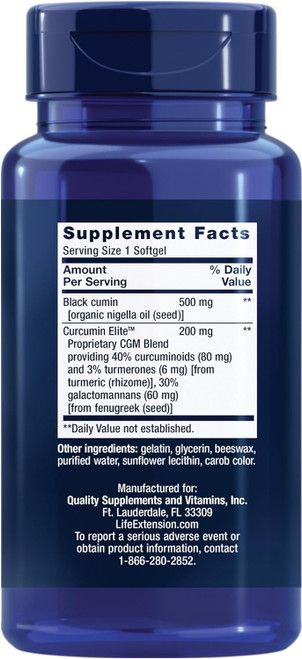 Life Extension, Black Cumin Seed Oil and Curcumin Elite™ -  60 Softgels