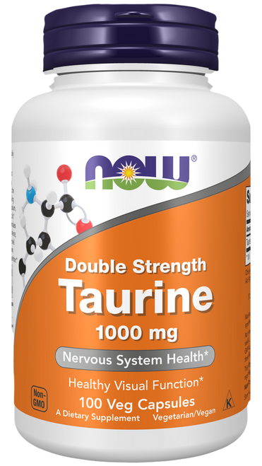 Copy of NOW Supplements, Taurine 1000 mg Extra Strength, Nervous System Health*  Amino Acid - 100 veg Capsules