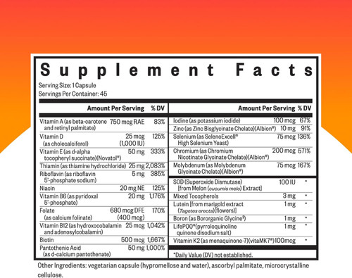 Seeking Health Optimal Multivitamin MF (methyl-free) - #45 Vegetarian Capsules