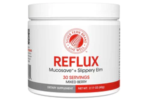 Silver Fern Brand - Reflux - Digestive Supplement - Each Tub = 30 Scoops = 30 Servings - Mucosal Support for Acid Issues - with Mucosave FG and Slippery Elm Bark (1 Tub)