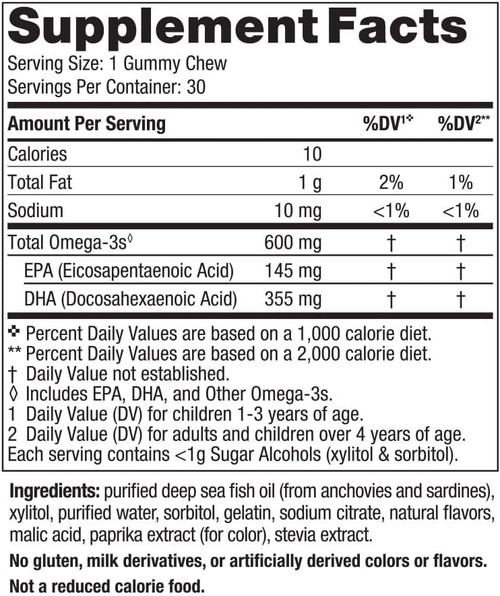 Nordic Naturals Zero Sugar Children’s DHA Gummy Chews, Tropical Punch - 30 Gummy Chews for Kids - 600 mg Total Omega-3s - Brain Development, Learning, Healthy Immunity - Non-GMO - 30 Servings