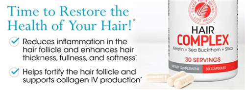 Silver Fern Hair Complex Hair Supplement for Promoting Healthy Hair - 30 Day Supply 