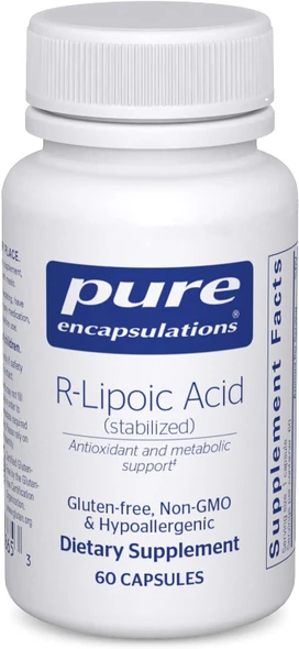 Pure Encapsulations R-Lipoic Acid (Stabilized) | Hypoallergenic Supplement with Enhanced Antioxidant Protection and Metabolic Support | 60 Capsules