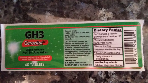 Original Formula GEROVITAL GH3, 60 capsules/100 mg each