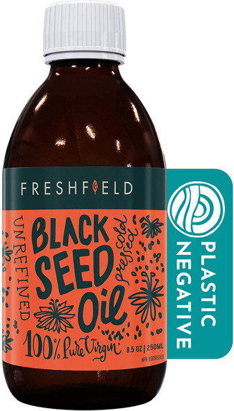Freshfield Black Seed Oil: Up to 3X The Thymoquinone, Premium (Black Cumin Seed Oil, Nigella Sativa) | Cold Pressed | Vegan | Ultra Strength | Pure and 100% Natural. 8.5 oz