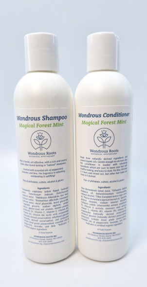 Wondrous "Roots" Shampoo/Conditioner Set - NO sulfates, parabens, gluten, or phthalates, vegan-friendly - 8 oz bottle of each