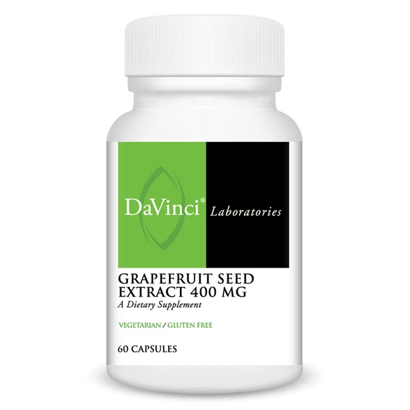DAVINCI Labs Grapefruit Seed Extract 400 mg - Supports GI & Digestive Gut Health - Gluten Free, Vegetarian - 60 Capsules (30-Day Supply)