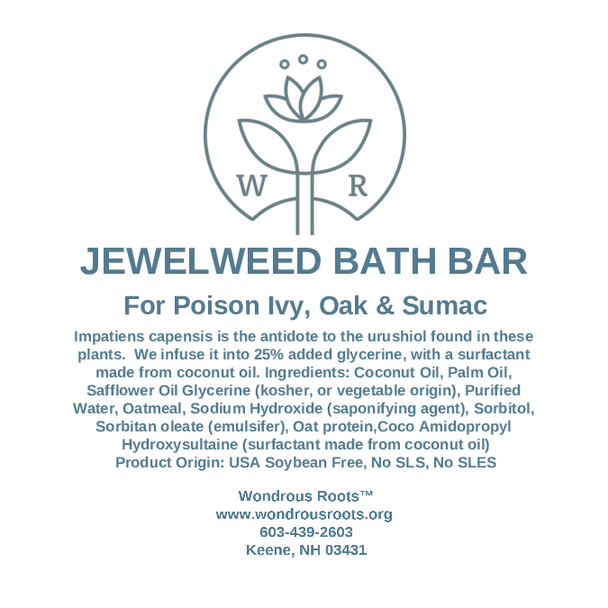 Jewelweed Bath Bar - For Poison Ivy, Oak &  Sumac