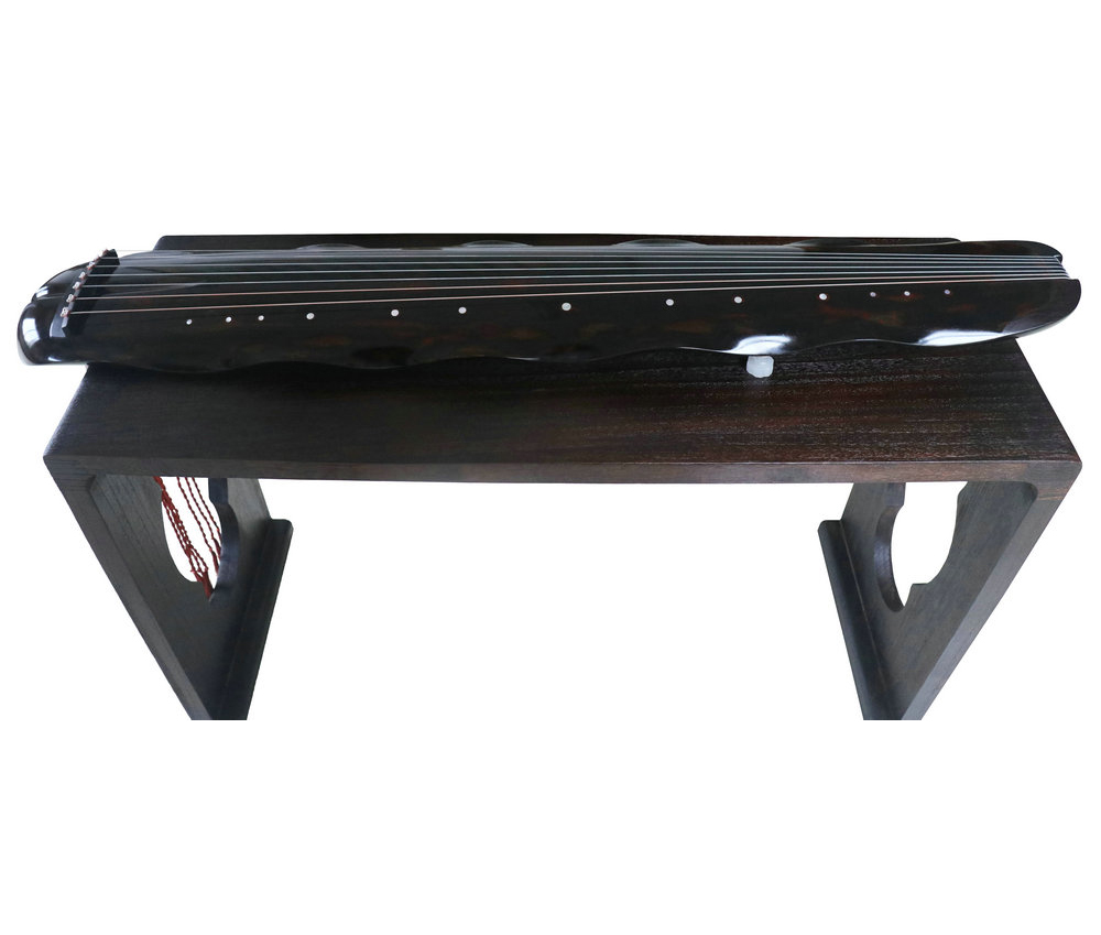 Buy Collection Grade Banana Leaf Style Guqin Chinese 7 String Zither With Jade Pegs & Goose Feet