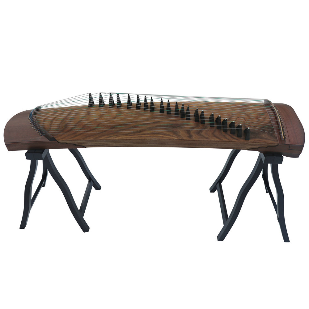 Collection Grade Soundboard Whole Piece Digged Yellow Sandalwood Travel Size Guzheng 135cm 思月收藏级黄檀面挖便携式古筝135cm