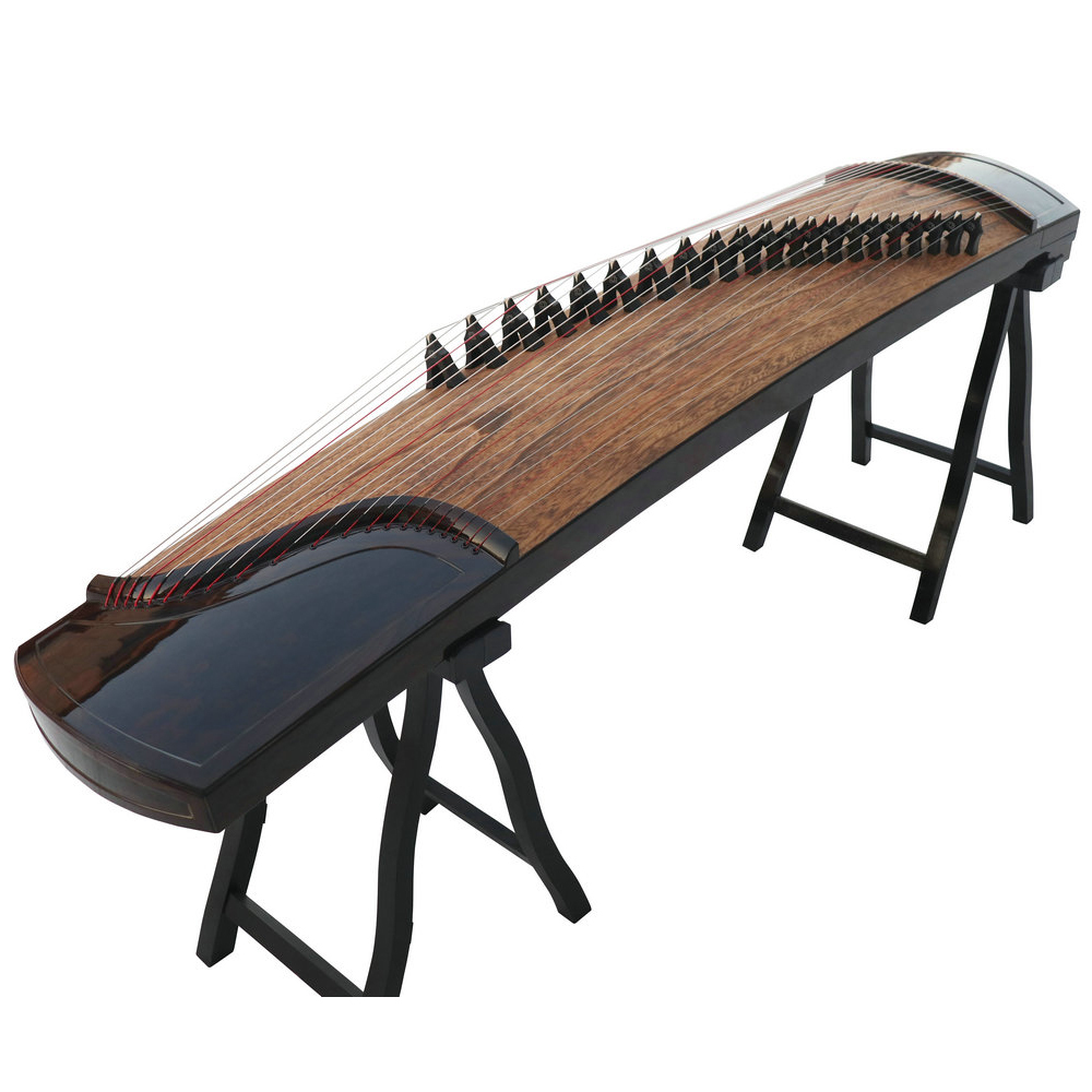 Collection Grade Whole Piece Digged Ebony Standard Size Guzheng 思月收藏级乌木整挖标准古筝