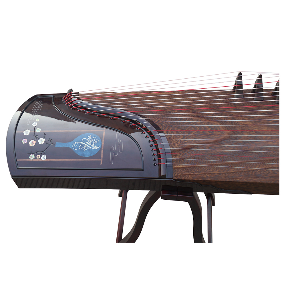 Collection Grade Black Sandalwood Bright Lacquer Whole Piece Digged Guzheng 山悠韵收藏级黑檀亮漆整挖古筝