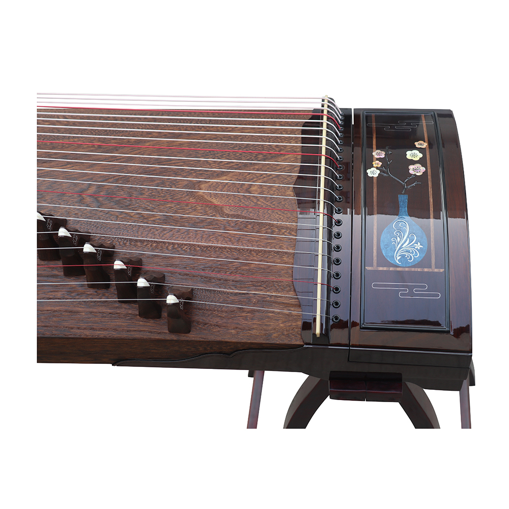Collection Grade Black Sandalwood Bright Lacquer Whole Piece Digged Guzheng 山悠韵收藏级黑檀亮漆整挖古筝