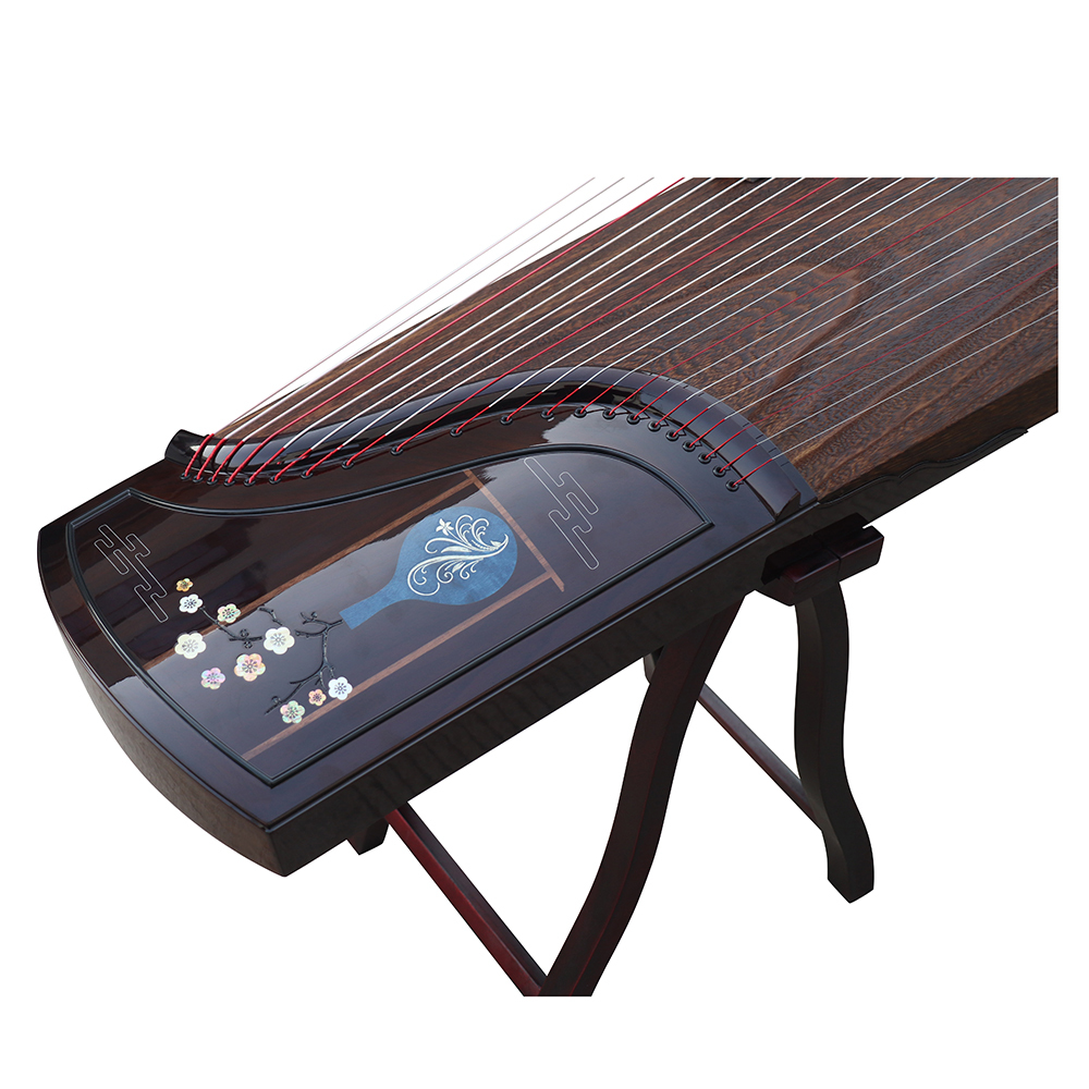 Collection Grade Black Sandalwood Bright Lacquer Whole Piece Digged Guzheng 山悠韵收藏级黑檀亮漆整挖古筝
