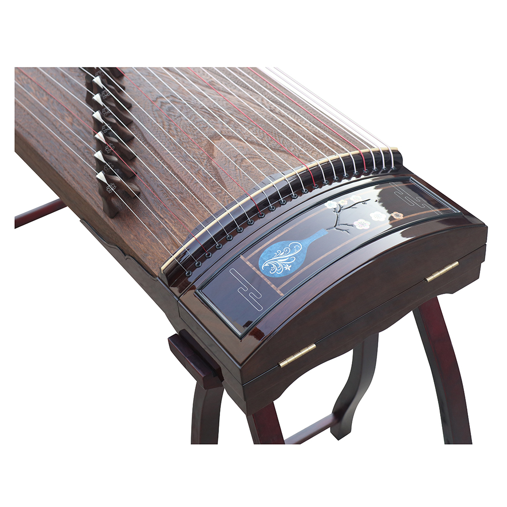 Collection Grade Black Sandalwood Bright Lacquer Whole Piece Digged Guzheng 山悠韵收藏级黑檀亮漆整挖古筝