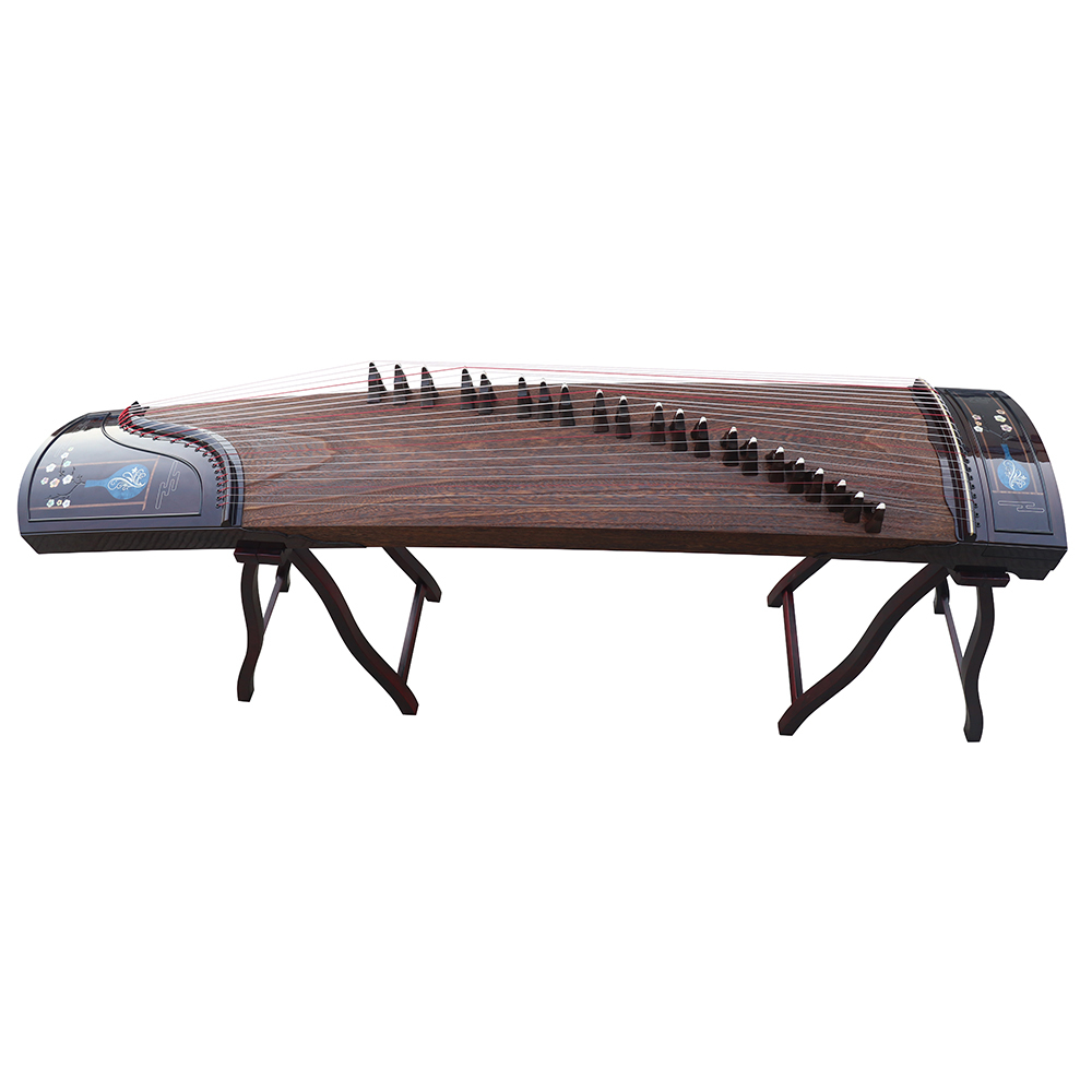 Collection Grade Black Sandalwood Bright Lacquer Whole Piece Digged Guzheng 山悠韵收藏级黑檀亮漆整挖古筝