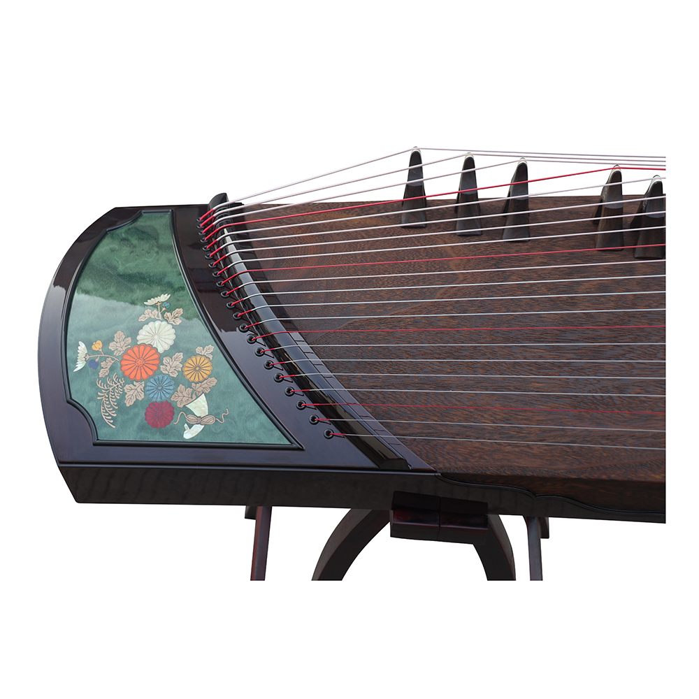 Collection Grade Black Sandalwood Bright Lacquer Whole Piece Digged Travel Size Guzheng 135cm 山悠韵黑檀亮漆整筝挖古筝135 cm
