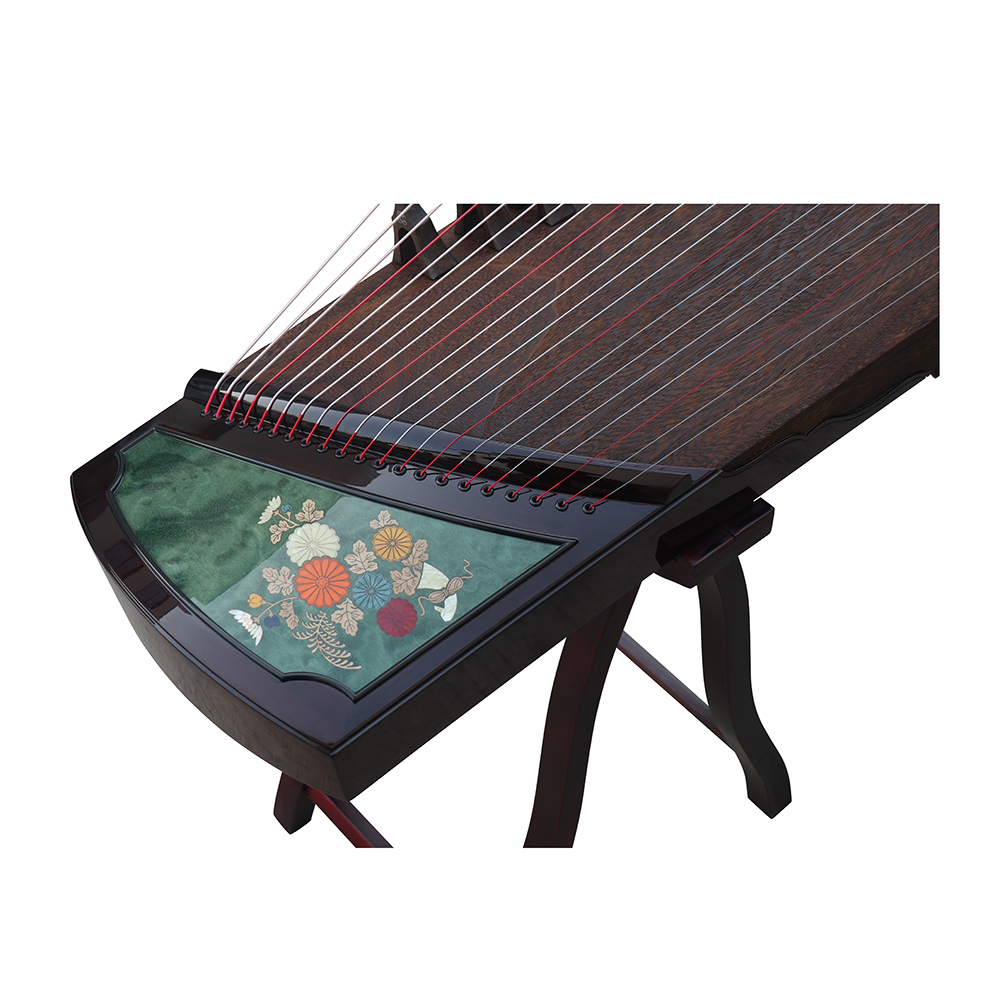 Collection Grade Black Sandalwood Bright Lacquer Whole Piece Digged Travel Size Guzheng 135cm 山悠韵黑檀亮漆整筝挖古筝135 cm
