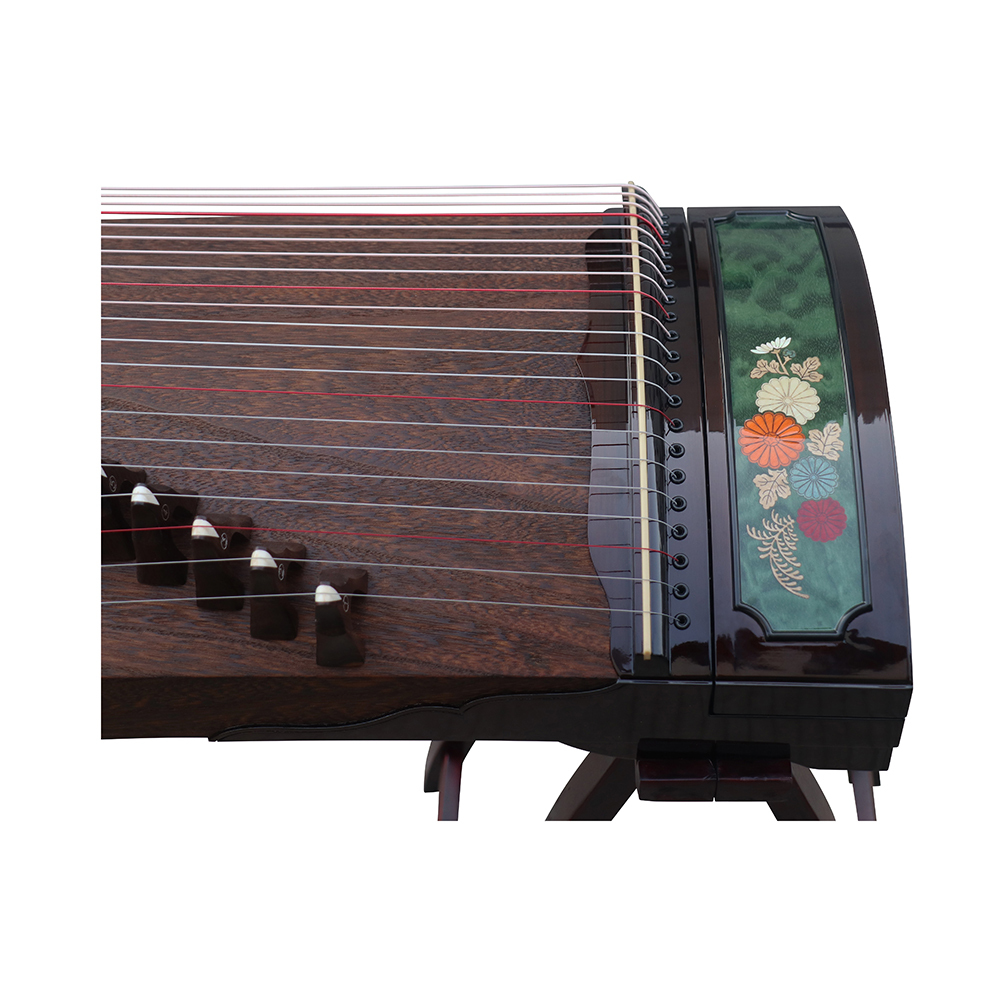 Collection Grade Black Sandalwood Bright Lacquer Whole Piece Digged Travel Size Guzheng 135cm 山悠韵黑檀亮漆整筝挖古筝135 cm