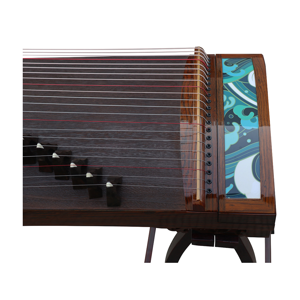 Concert Level Golden Sandalwood Bright Lacquer Travel Size Guzheng 130cm 山悠韵演奏级黄金檀亮漆便携古筝130cm