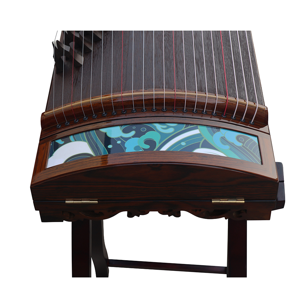 Concert Level Golden Sandalwood Bright Lacquer Travel Size Guzheng 130cm 山悠韵演奏级黄金檀亮漆便携古筝130cm