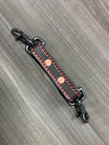 Anti Sway strap with red stitching and black hardware