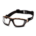 Pyramex Carhartt Carthage Shooting Glasses Black and Tan with Clear Anti-Fog Lens PICHB410DTP