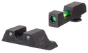 Trijicon 601106 DI Night Sight Set Green Tritium/Fiber Optic/Black Outline Front, Green Tritium Rear, Black Frame, Fits Glock 42/43/43X/48 Excludes MOS 133125