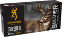 Browning Ammo B192630301  Silver 30-30Win 170gr Plated Soft Point 20 Per Box/10 Case 163450