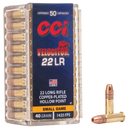 CCI 0047 Velocitor Rimfire 22LR 40gr Copper Plated Hollow Point 50 Per Box/100 Case 64738