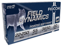 Fiocchi 22250B Field Dynamics  22-250Rem 55gr Pointed Soft Point 20 Per Box/10 Case 63360