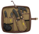 Browning 3220422B Primal Combo  Fixed Bone Saw/Caper/Gut Tool/Sharpening Tool/Skinner 8Cr13MoV SS Blade, Black Polymer w/Rubber Overmold Handle, 6 Piece Set, Includes Case/Gloves 130383