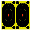 Birchwood Casey 34750 Shoot-N-C Reactive Target Self-Adhesive Paper Black/Yellow 7" Oval Silhouette 60 Pack 29444