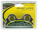 Weaver Mounts 49047 Quad Lock Detachable Rings  Matte Black 1" High 35047