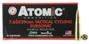Atomic Ammunition 00474 Rifle Subsonic 7.62x39mm 220gr Hollow Point Boat Tail 50 Per Box/10 Case 50449