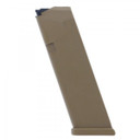 Glock Gen5 Factory Magazine Coyote G17 G17L G19 G19X G26 G34 9mm Luger 17/rd Bulk GL39054