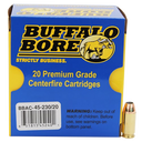 Buffalo Bore Ammunition 4523020 Personal Defense Strictly Business 45ACP +P 230gr Jacket Hollow Point 20 Per Box/12 Case 80771