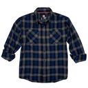 Hornady Gear 32205 Flannel Shirt  2XL Navy/Black/Gray,  Cotton/Polyester, Relaxed Fit Button Up 159686