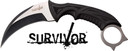 MC SURVIVOR 4" HAWKBILL BLADEW/SHEATH BLACK/STONEWASH! SVFIX014CS