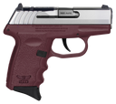 SCCY Industries CPX3TTCRRDRG3 CPX-3 RD 380 ACP 10+1 2.96" Crimson Red Polymer/Serrated Stainless Steel Slide/Finger Grooved Crimson Red Polymer Grip 144649