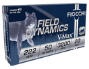 Fiocchi 222HVA Field Dynamics  222Rem 50gr Hornady V Max 20 Per Box/10 Case 63045