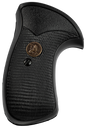 Pachmayr 03270 Compact Grip Checkered Black Rubber for S&W K/L Frame with Round Butt 73234