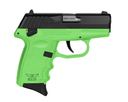 SCCY Industries CPX-4CBLG CPX-4  380 ACP 10+1 2.96" Lime Green Polymer Serrated Black Nitride SS Slide Finger Grooved Lime Green Polymer Grip 144580