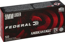 FEDERAL AE 9MM LUGER 124GR FMJ</br>50RD 20BX/CS AE9AP