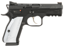 CZ-USA 91252 Shadow 2  Compact Frame 9mm Luger 15+1, 4" Black Steel Barrel, Black Nitride Serrated Steel Slide, Black Steel Frame w/Beavertail & Picatinny Rail, Ambidextrous 158433