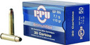 PPU Rifle Ammunition .30 Carbine 110 gr SP 1990 fps 50/ct OQPP30S